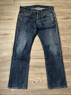Men's William Rast Dark Wash Blue Jeans - Classic Straight Fit